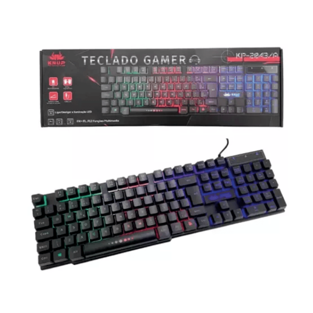 Teclado Gamer Semi Mecânico Knup Kp2043 RGB KaBuM