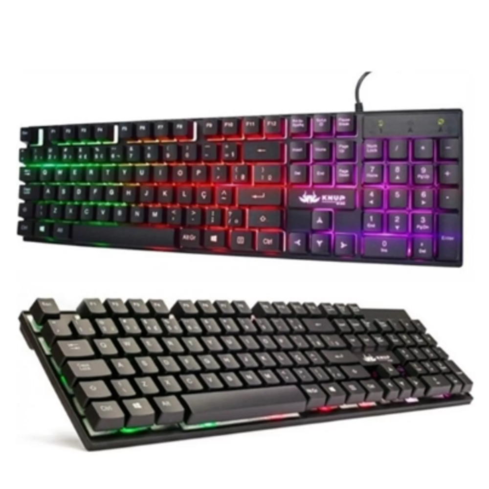 Imagem 2 de 3 do produto Teclado Gamer Semi Mecânico Knup Kp-2043, LED RGB, USB