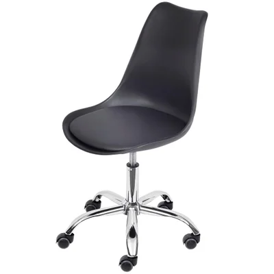Cadeira LEDa Eames Polipropileno Cor Preto Com Base Rodizio Cromado - 69585