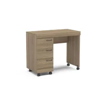 Mesa Osaka 90cm Com 3 Gavetas Com Rodízio Politorno