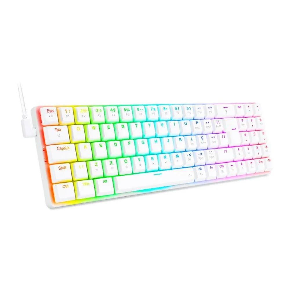 Imagem 4 de 5 do produto Teclado Mecanico Gamer Ashe, RGB, Branco, Switch Azul