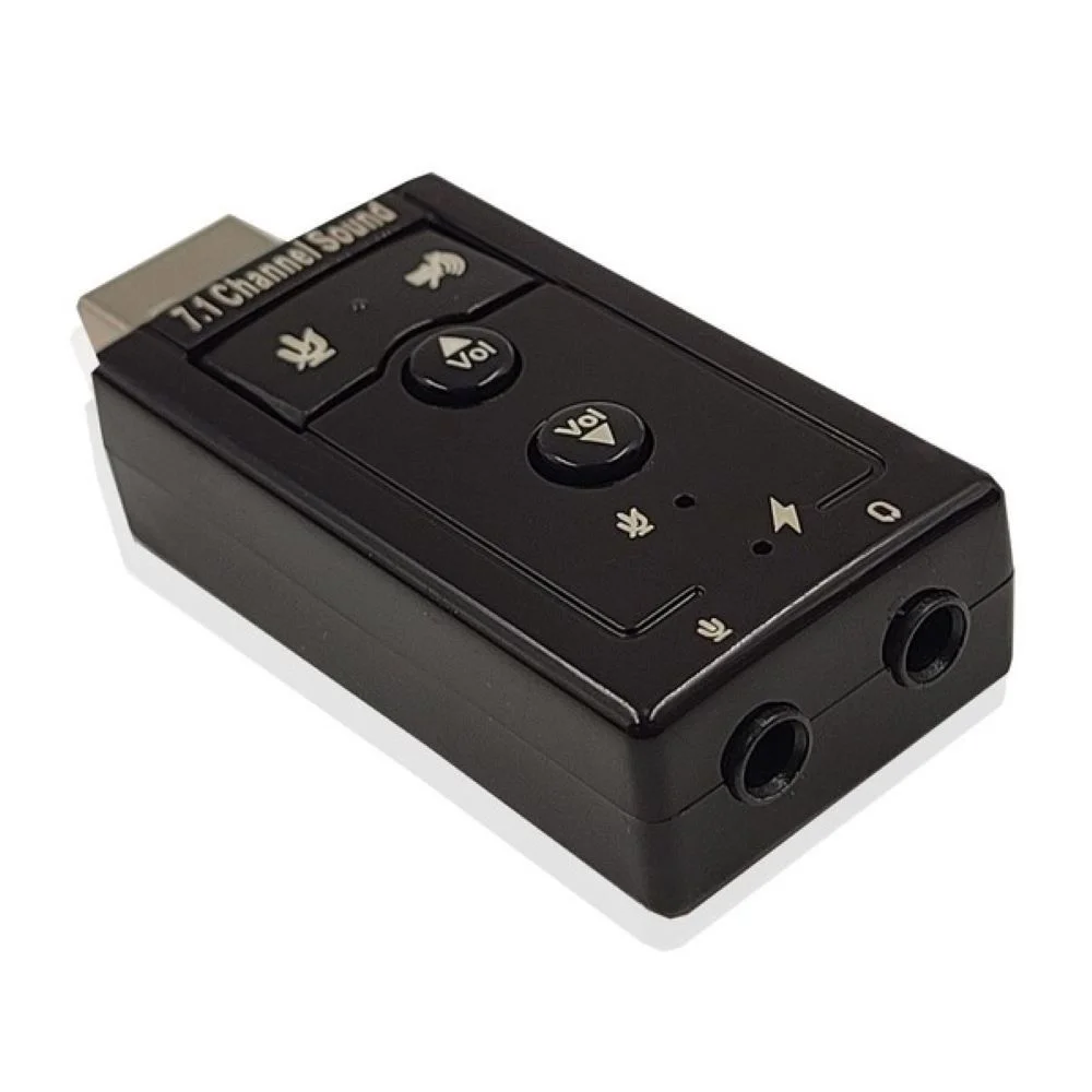 Imagem 2 de 3 do produto Adaptador De Som Usb F3, 7.1 Canais, Plug And Play, Controle De Volume, Mic E Audio - Jc-7.1 1242