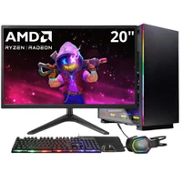 "PC Gamer 3green Winner, Amd Ryzen 5 4600g, 8GB Ddr4, SSD 256gb, Gráficos Radeon Vega, Fonte 500w, Monitor 20"" LED, Kit Gamer Completo - Gsw-24005"