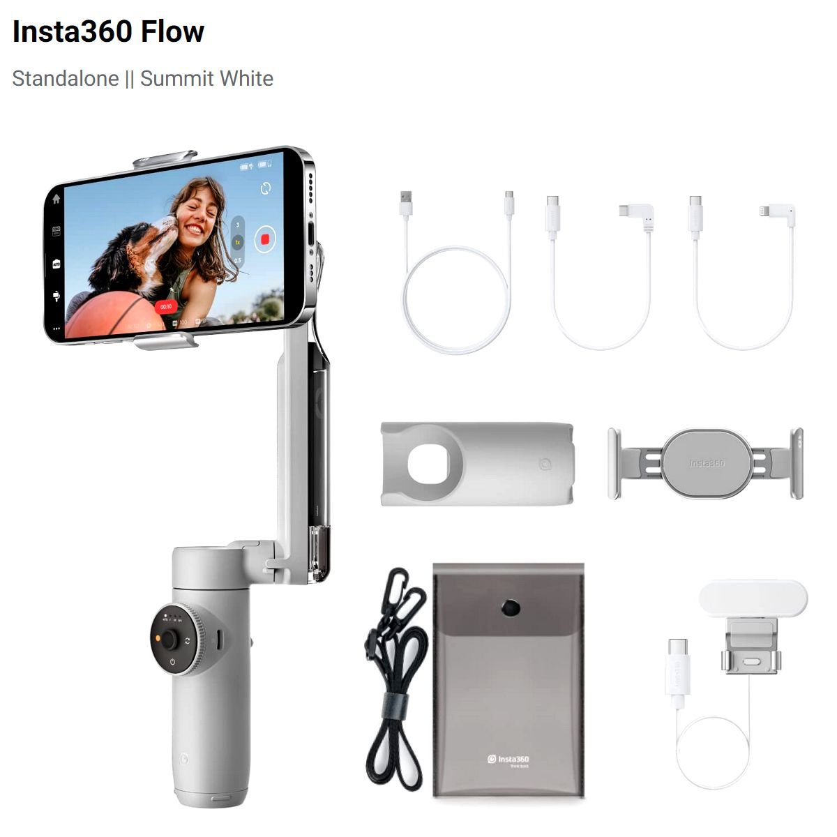 Estabilizador Eletrônico Insta360 Flow Creator Kit De Smartphones
