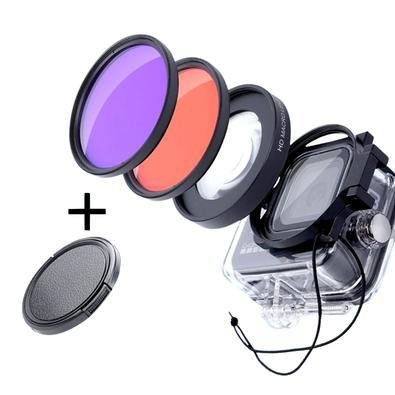 Kit Filtros Mergulho + Macro 16x De Caixa Estanque Gopro 8/9/10/11