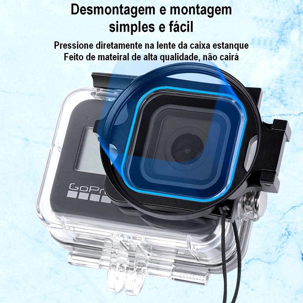 Imagem 2 de 5 do produto Kit Filtros Mergulho + Macro 16x De Caixa Estanque Gopro 8/9/10/11