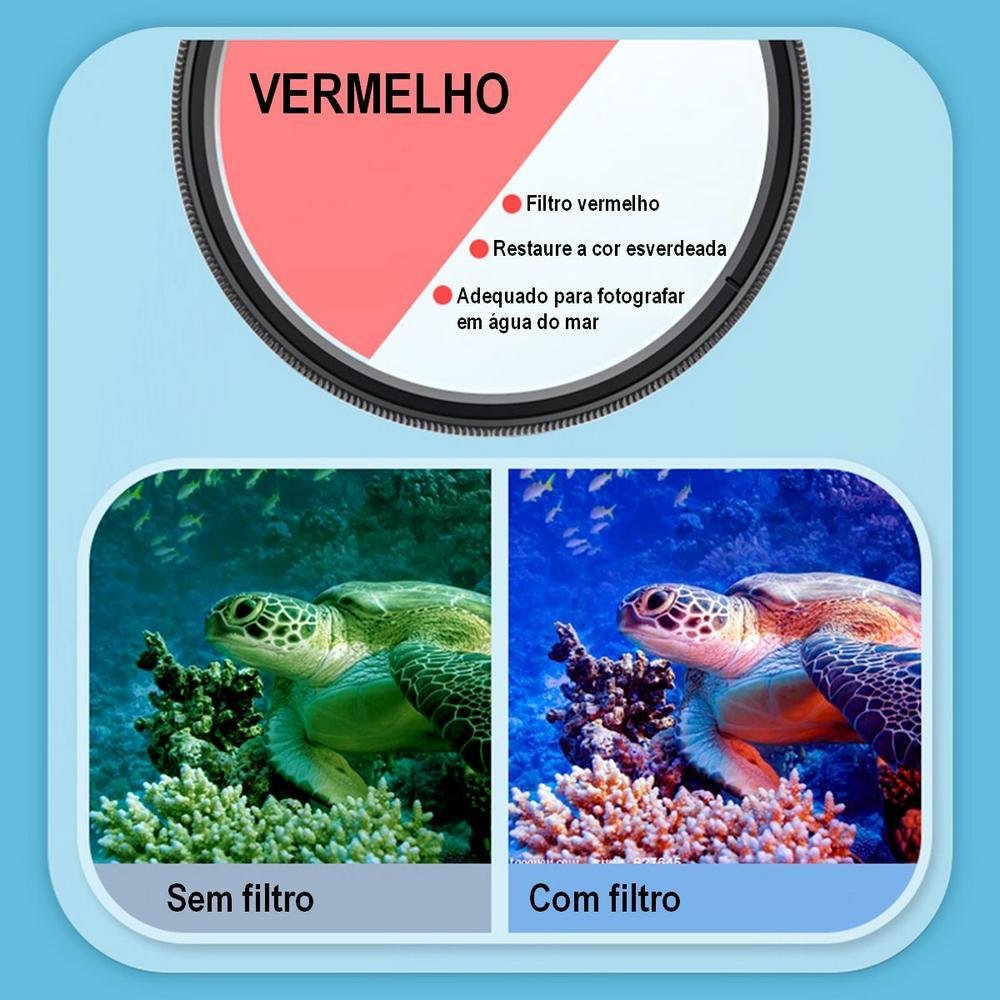 Imagem 3 de 5 do produto Kit Filtros Mergulho + Macro 16x De Caixa Estanque Gopro 8/9/10/11