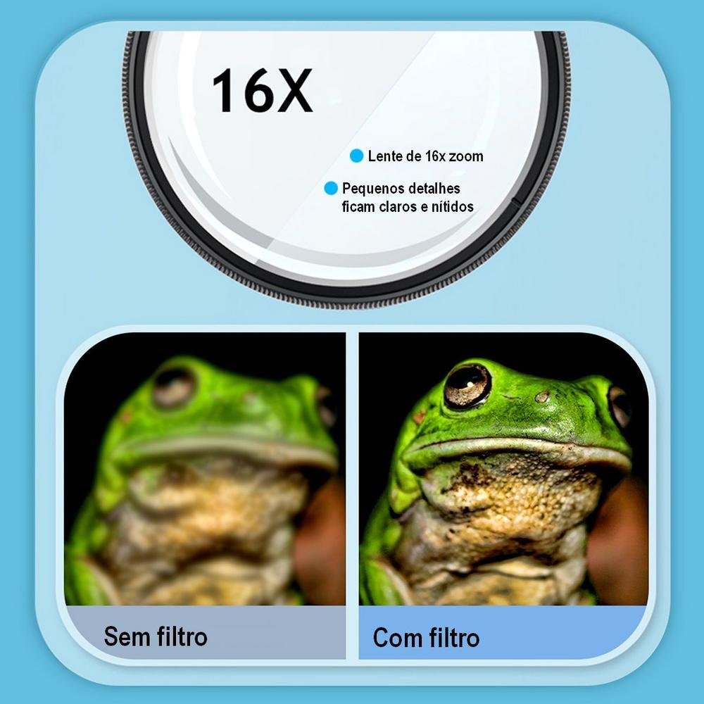 Imagem 5 de 5 do produto Kit Filtros Mergulho + Macro 16x De Caixa Estanque Gopro 8/9/10/11