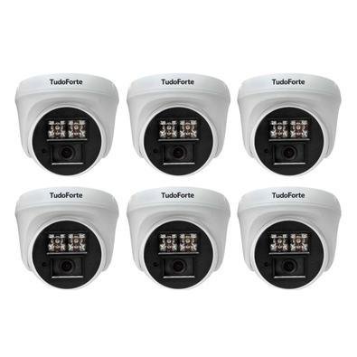 Kit 6 Câmeras De Segurança Dome Interna Full Hd 1080p Com Visão Noturna De 20 Metros E Lente 2.8mm Tudo Forte