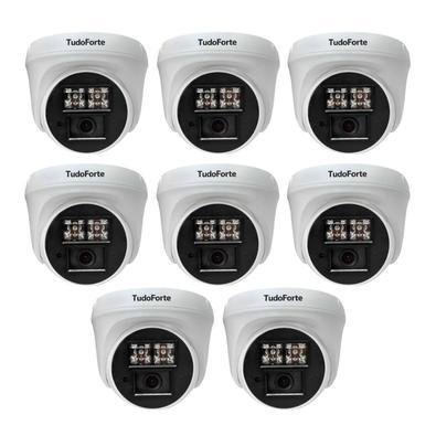 Kit 8 Câmeras De Segurança Dome Interna Full Hd 1080p Com Visão Noturna De 20 Metros E Lente 2.8mm Tudo Forte