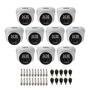 Kit 10 Câmeras De Segurança Dome Interna Full Hd 1080p Com Visão Noturna De 20 Metros E Lente 2.8mm Tudo Forte + Conectores