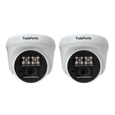 Kit 2 Câmeras De Segurança Dome Interna Full Hd 1080p Com Visão Noturna De 20 Metros E Lente 2.8mm Tudo Forte