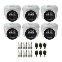 Kit 6 Câmeras De Segurança Dome Interna Full Hd 1080p Com Visão Noturna De 20 Metros E Lente 2.8mm Tudo Forte + Conectores