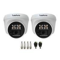 Kit 2 Câmeras De Segurança Dome Interna Full Hd 1080p Com Visão Noturna De 20 Metros E Lente 2.8mm Tudo Forte + Conectores