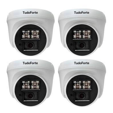 Kit 4 Câmeras De Segurança Dome Interna Full Hd 1080p Com Visão Noturna De 20 Metros E Lente 2.8mm Tudo Forte