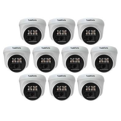 Kit 10 Câmeras De Segurança Dome Interna Full Hd 1080p Com Visão Noturna De 20 Metros E Lente 2.8mm Tudo Forte