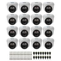 Kit 16 Câmeras De Segurança Dome Interna Full Hd 1080p Com Visão Noturna De 20 Metros E Lente 2.8mm Tudo Forte + Conectores