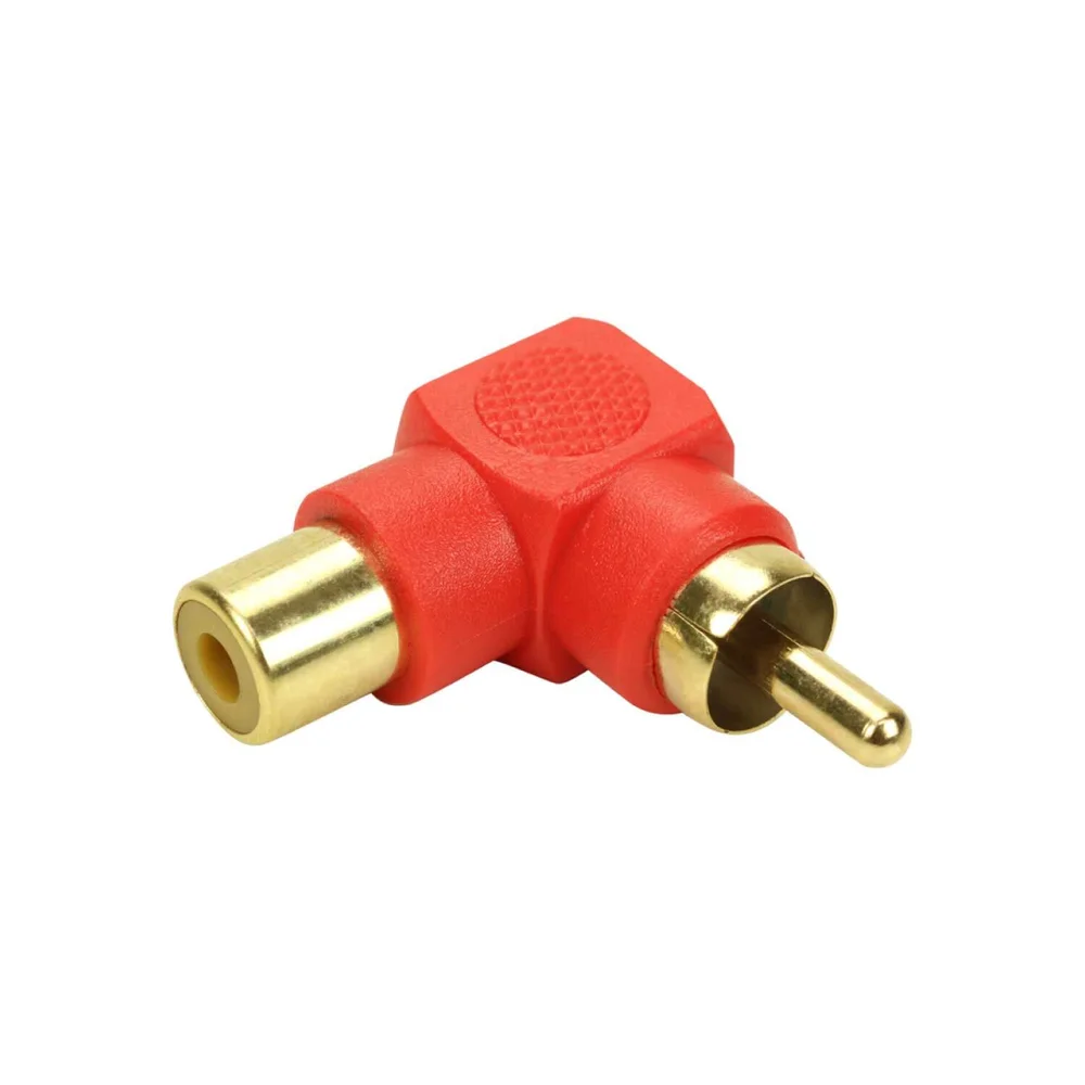 Imagem 2 de 4 do produto 10x Plug Adaptador Rca Macho X Fêmea- (formato L) 90º Graus