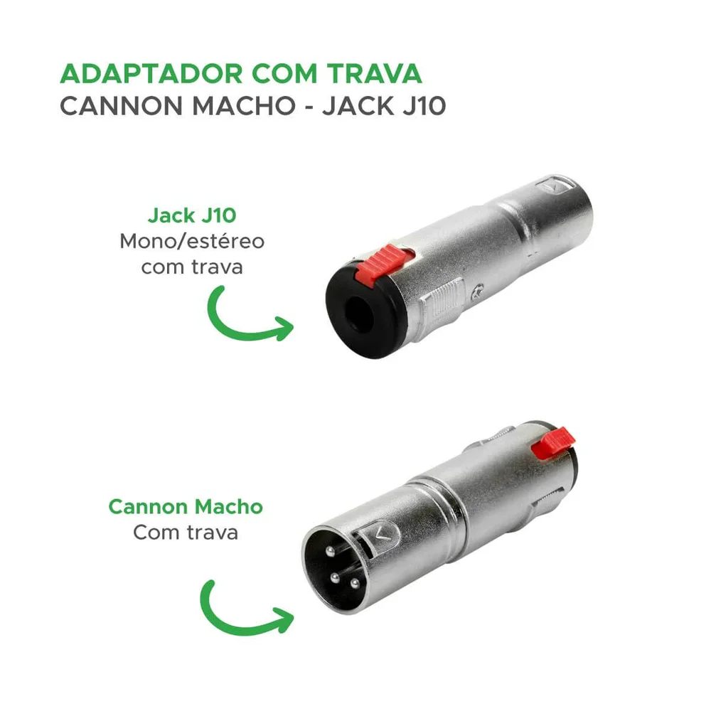 Imagem 4 de 4 do produto 3x Adaptador Canon Xlr Macho X Jack P10 Fêmea Emenda Conector