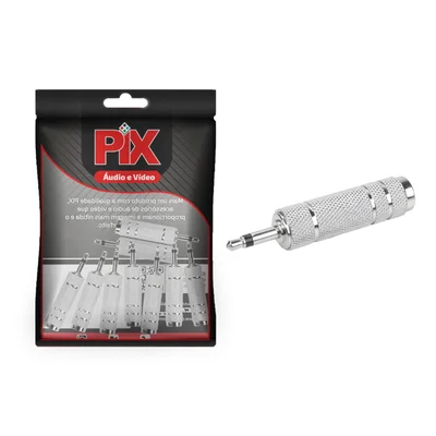 10x Adaptador Áudio P2 Mono Para P10 Mono J10 Níquel Metal