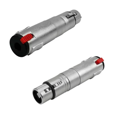 Adaptador Canon Xlr Fêmea X Jack P10 Fêmea Emenda Conector C/ Trava