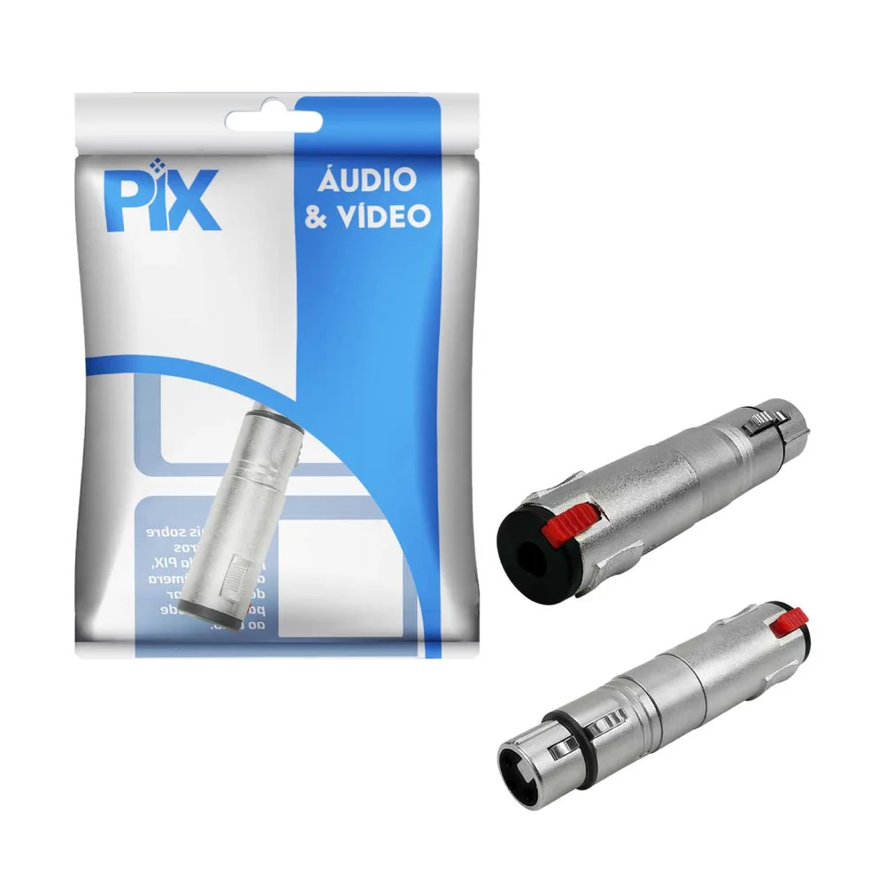Imagem 4 de 4 do produto Adaptador Canon Xlr Fêmea X Jack P10 Fêmea Emenda Conector C/ Trava
