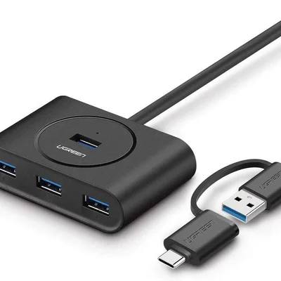 Hub Usb E Usb-c Para 4 Usb 3.0a Ugreen
