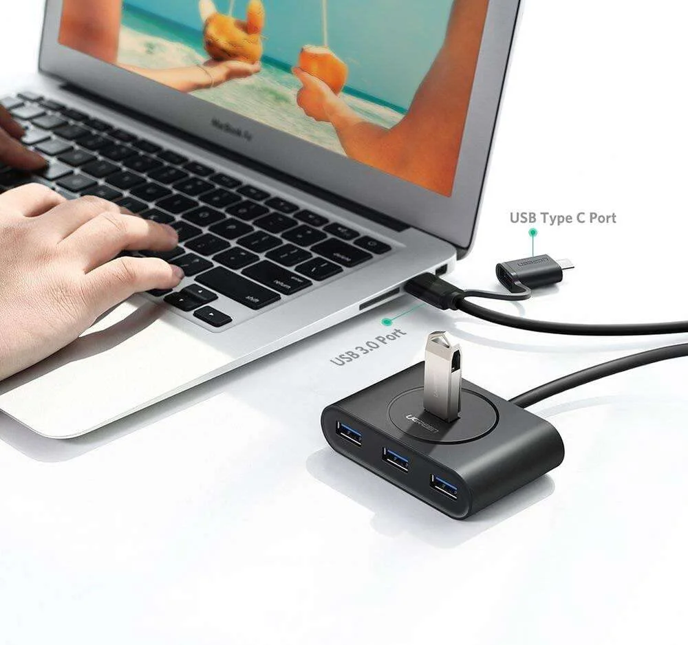 Imagem 2 de 5 do produto Hub Usb E Usb-c Para 4 Usb 3.0a Ugreen