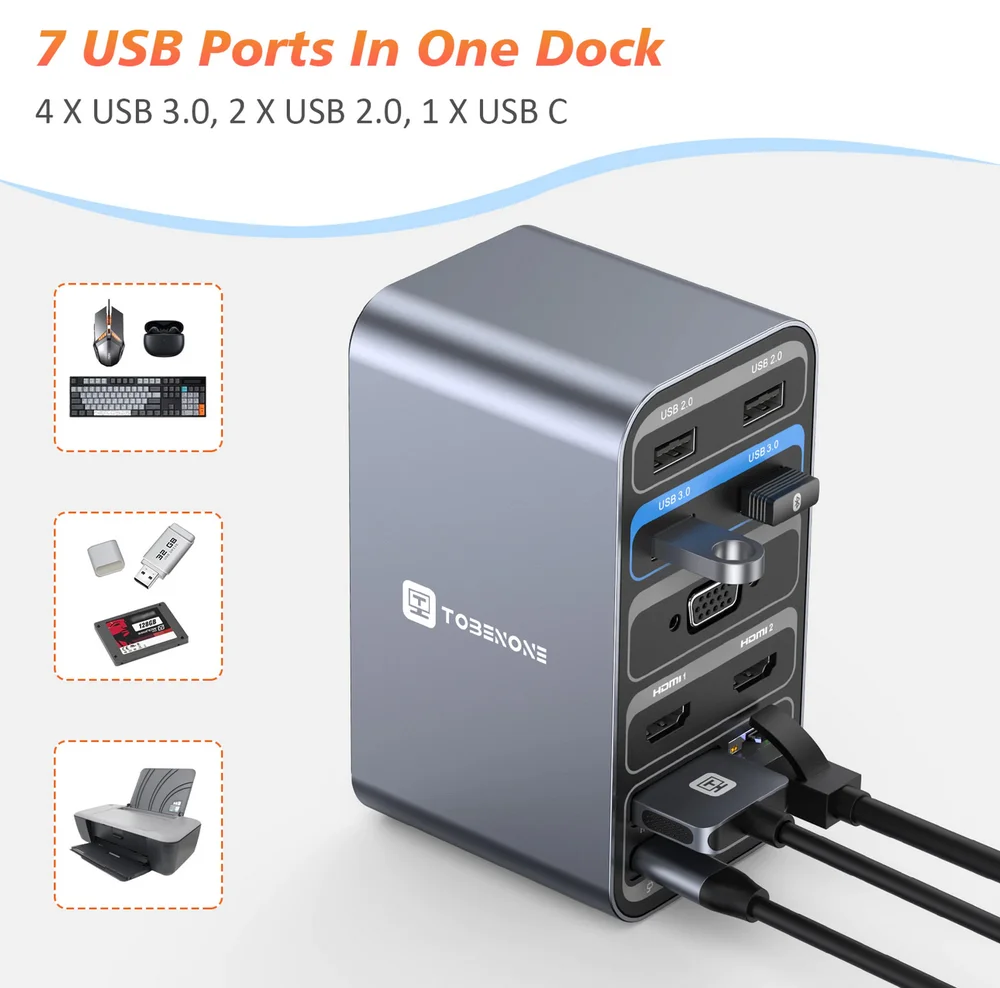 Imagem 2 de 4 do produto Dock Station Hub Dual Monitor 13 Em 2 Usb-c Macbook Pro/air
