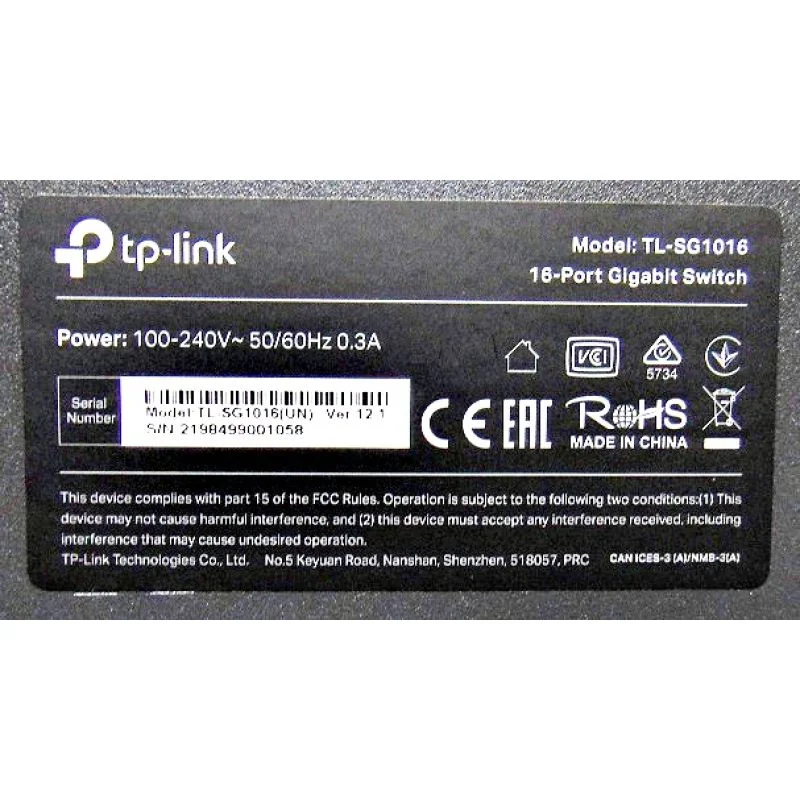 Imagem 3 de 3 do produto Hub Switch 16 Portas Gigabit Tp-link Tl-sg1016 Rackmount