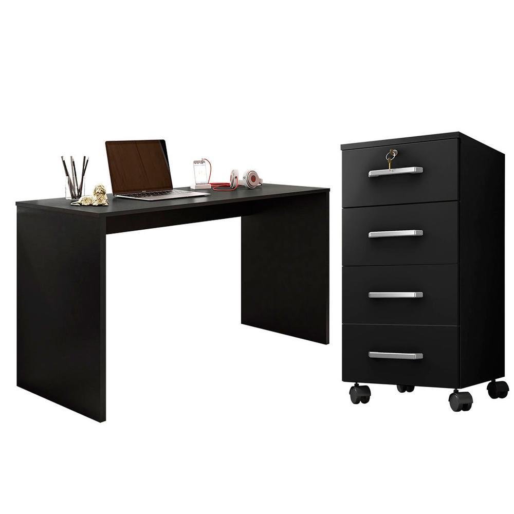 Mesa Para Computador Gávea C/ Gaveteiro Gávea Preto