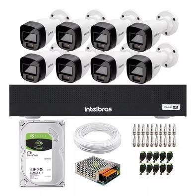 Kit 8 Câmeras 1120b Full Color Intelbras, Mhdx 1008c + Hd 1 Tera
