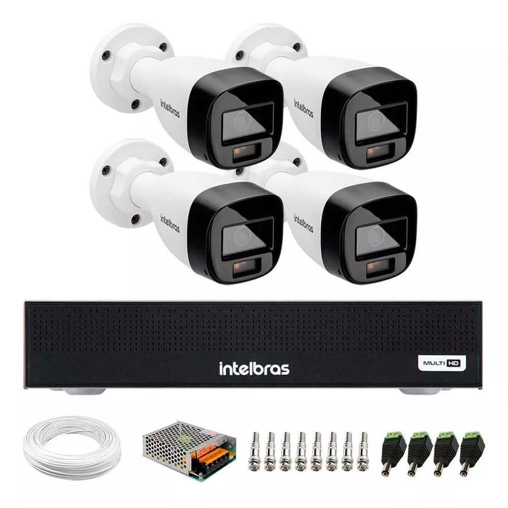 Kit 10 Cameras Intelbras 1120b Full Color, Dvr 16 Canais Hd 2TB