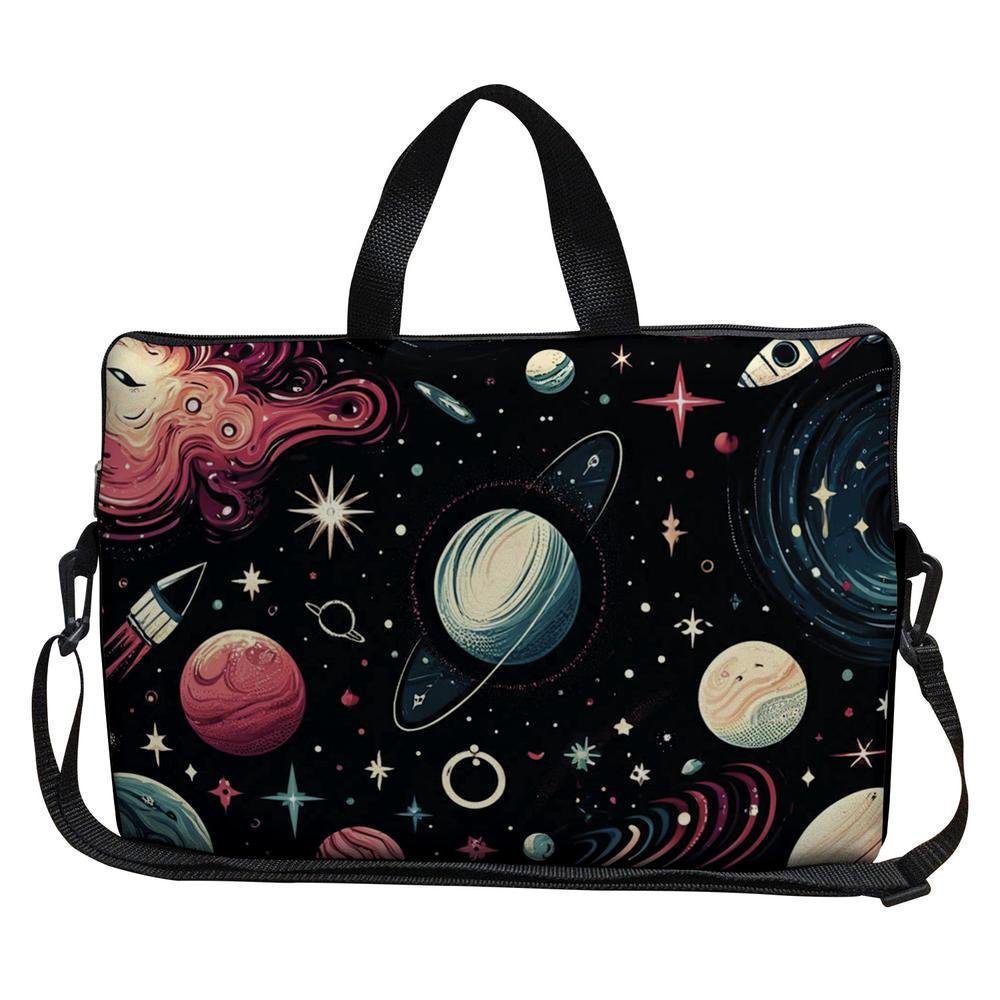 Case Capa Maleta Premium Para Notebook Laptop De 17 E 17,3 Com Alça De Mão Alça De Ombro E Zíper Lateral - Planetas
