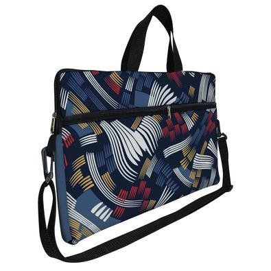 Case Capa Maleta Premium Para Notebook Laptop De 17 E 17,3 Com Alça De Mão Alça De Ombro E Zíper Lateral - Azul Pattern