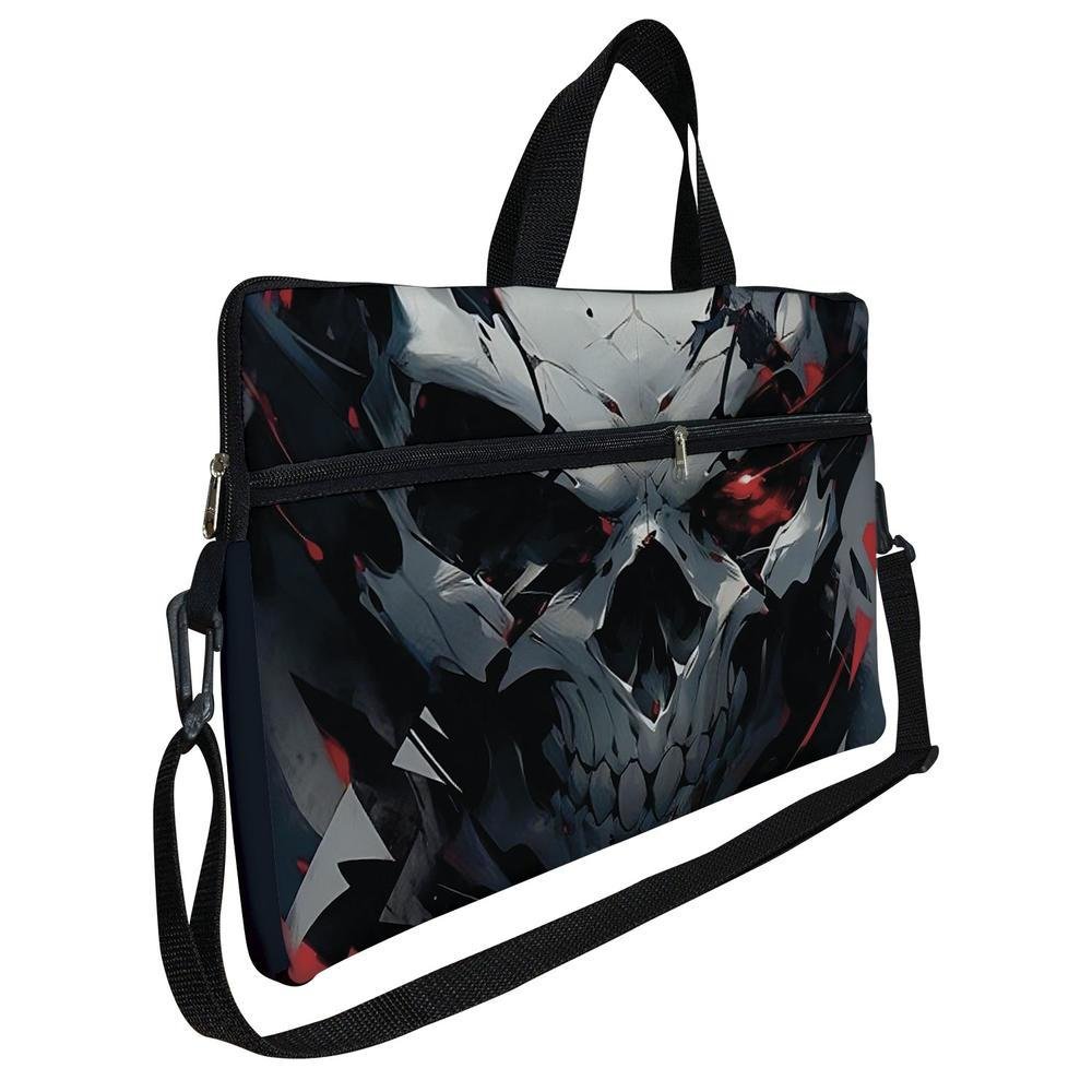 Case Capa Maleta Premium Para Notebook Laptop De 17 E 17,3 Com Alça De Mão Alça De Ombro E Zíper Lateral - Caveira Case Capa Maleta Premium Para Notebook Laptop De 17 E 17,3 Com Alça De Mão Alça De Ombro E Zíper Lateral - Caveira