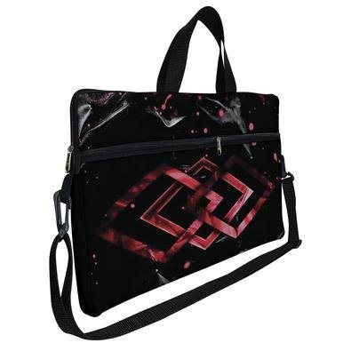Case Capa Maleta Premium Para Notebook Laptop De 17 E 17,3 Com Alça De Mão Alça De Ombro E Zíper Lateral - Abstrato Verm