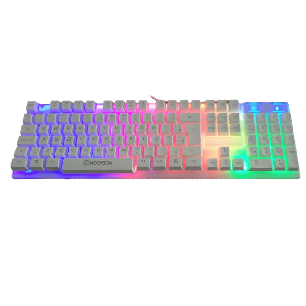 Imagem 3 de 5 do produto Kit Teclado E Mouse Gamer Hoopson Tpc-096kb, RGB LED, Anti-Ghosting, USB, Branco