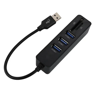 Adaptador Hub Usb Elg 5 Portas 2.0 Hub51sd Preto