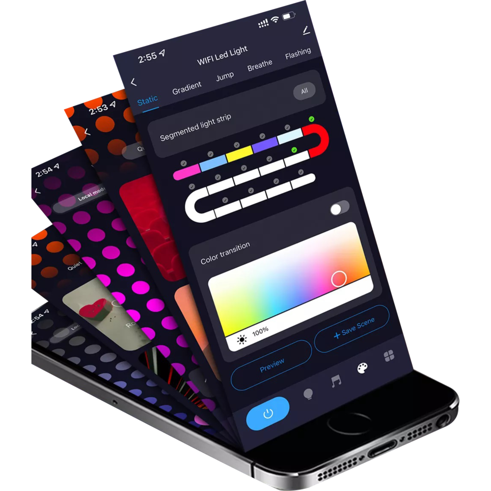Imagem 5 de 5 do produto Fita Led Neon RGBIC  Flexível inteligente com Alexa e Ok Google Wifi + App Tuya Smart