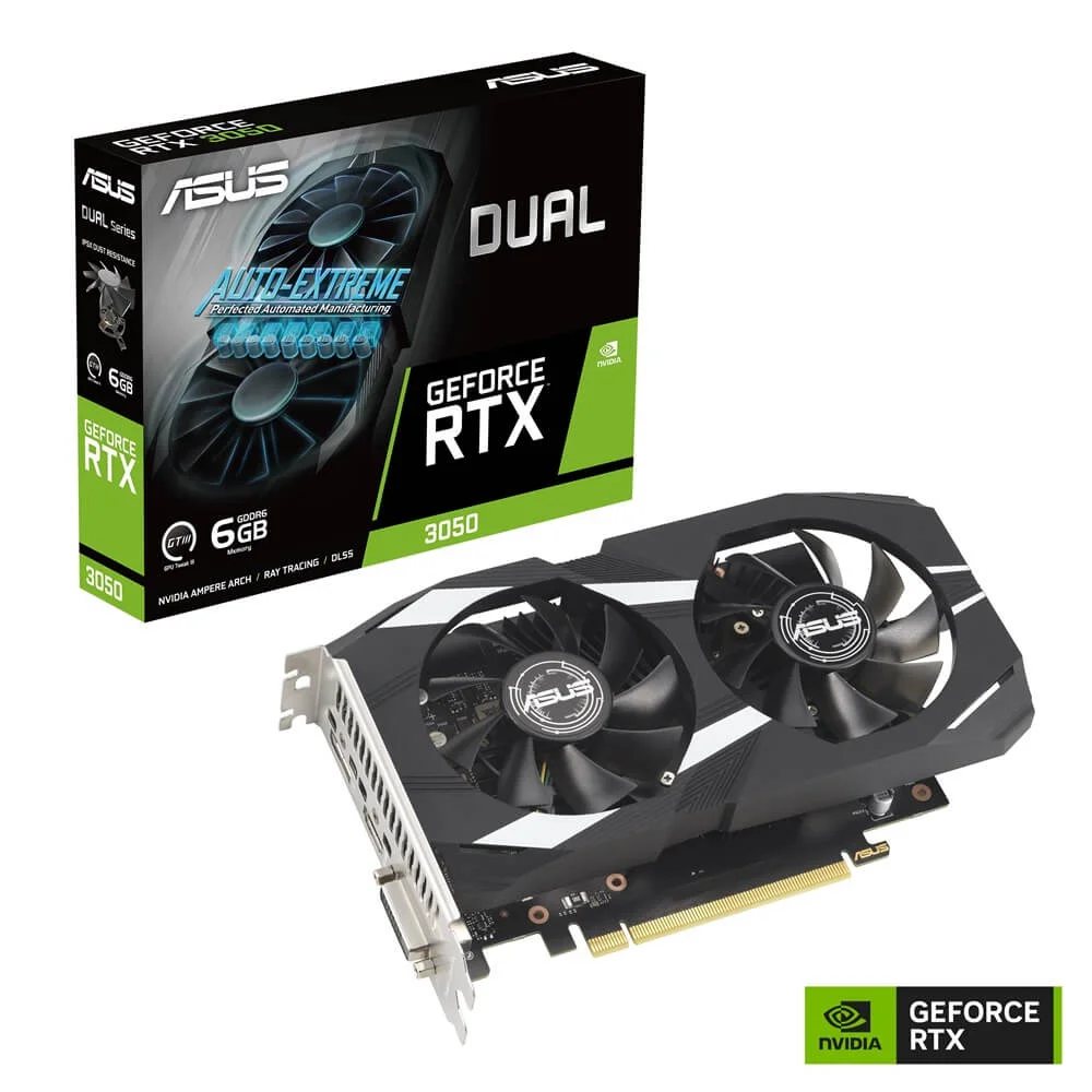 Imagem 5 de 5 do produto Placa de Vídeo Asus RTX 3050 OC Dual NVIDIA GeForce 6GB, GDDR6, 96 Bits - DUAL-RTX3050-6G