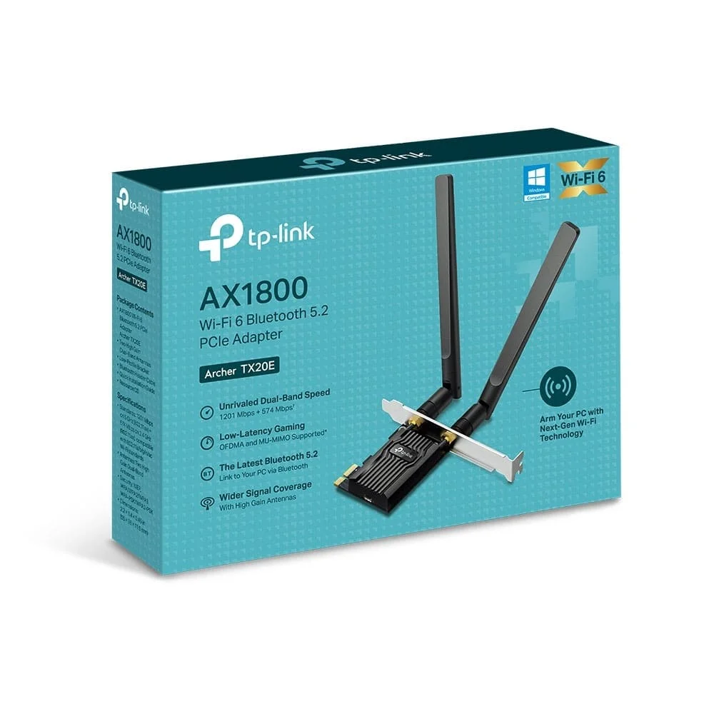 Imagem 2 de 5 do produto Adaptador Tp-link Archer Tx20e Wi-fi 6 PCie Ax1800 Dual Band Bluetooth 5.2