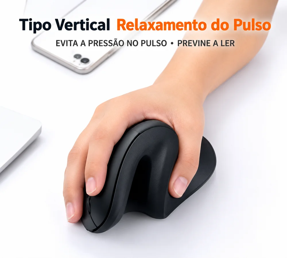 Imagem 2 de 5 do produto Mouse Optico Vertical Sem Fio Modelo Luva