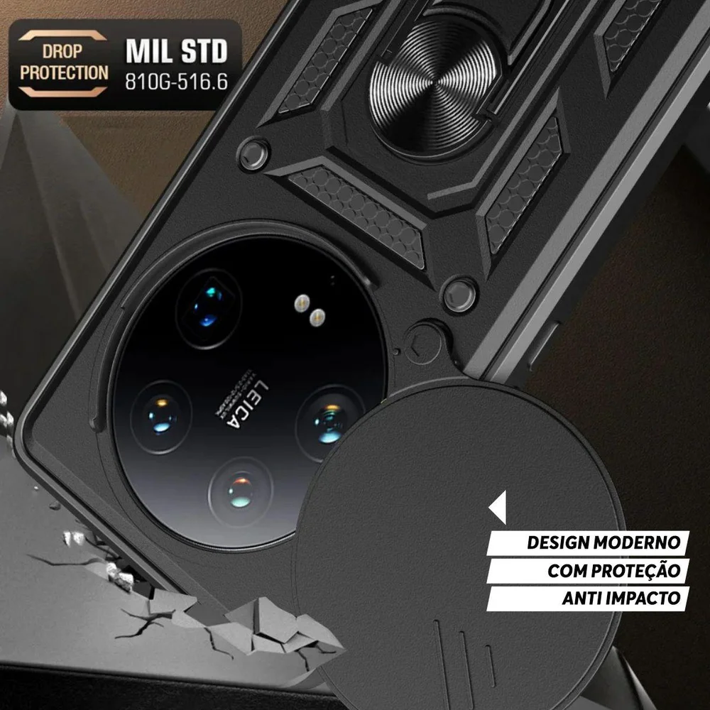 Imagem 2 de 5 do produto Capa Militar P/ Xiaomi Mi 13 Ultra - Capinha Case Protetora Anti Impacto Queda Armadura Resistente