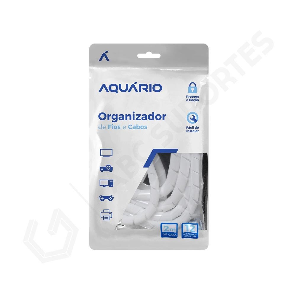 Imagem 2 de 4 do produto Organizador De Cabos Espiral 1/2" (12mm) X 2 Metros Branco - Aquário Cbo-201