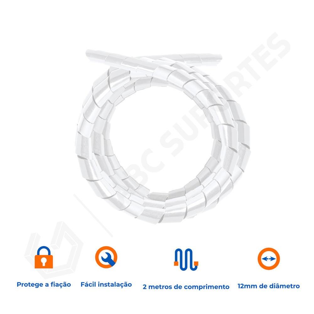 Imagem 3 de 4 do produto Organizador De Cabos Espiral 1/2" (12mm) X 2 Metros Branco - Aquário Cbo-201