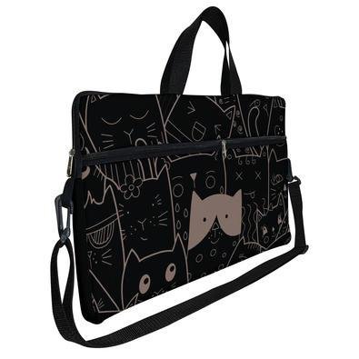Case Capa Maleta Premium Para Notebook Laptop De 17 E 17,3 Com Alça De Mão Alça De Ombro E Zíper Lateral - Gatinhos Patt