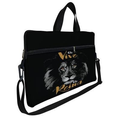 Case Capa Maleta Premium Para Notebook Laptop De 17 E 17,3 Com Alça De Mão Alça De Ombro E Zíper Lateral - Ele Vive
