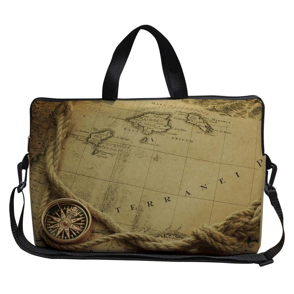 Case Capa Maleta Premium Para Notebook Laptop De 17 E 17,3 Com Alça De Mão Alça De Ombro E Zíper Lateral - Mapa Antigo Case Capa Maleta Premium Para Notebook Laptop De 17 E 17,3 Com Alça De Mão Alça De Ombro E Zíper Lateral - Mapa Antigo