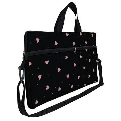 Case Capa Maleta Premium Para Notebook Laptop De 17 E 17,3 Com Alça De Mão Alça De Ombro E Zíper Lateral - Coração Patte